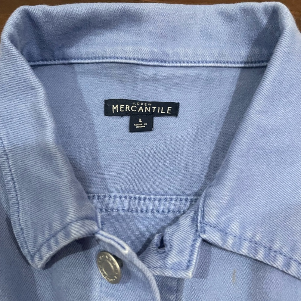 guc j crew factory Women's light Blue periwinkle jean Denim Jacket large - Picture 4 of 8